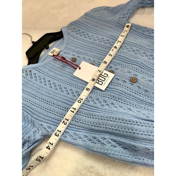 NWT BDG Size S-P Sky Pointelle Cardigan & Cami Twin Set Blue MSRP$59 - Picture 5 of 11